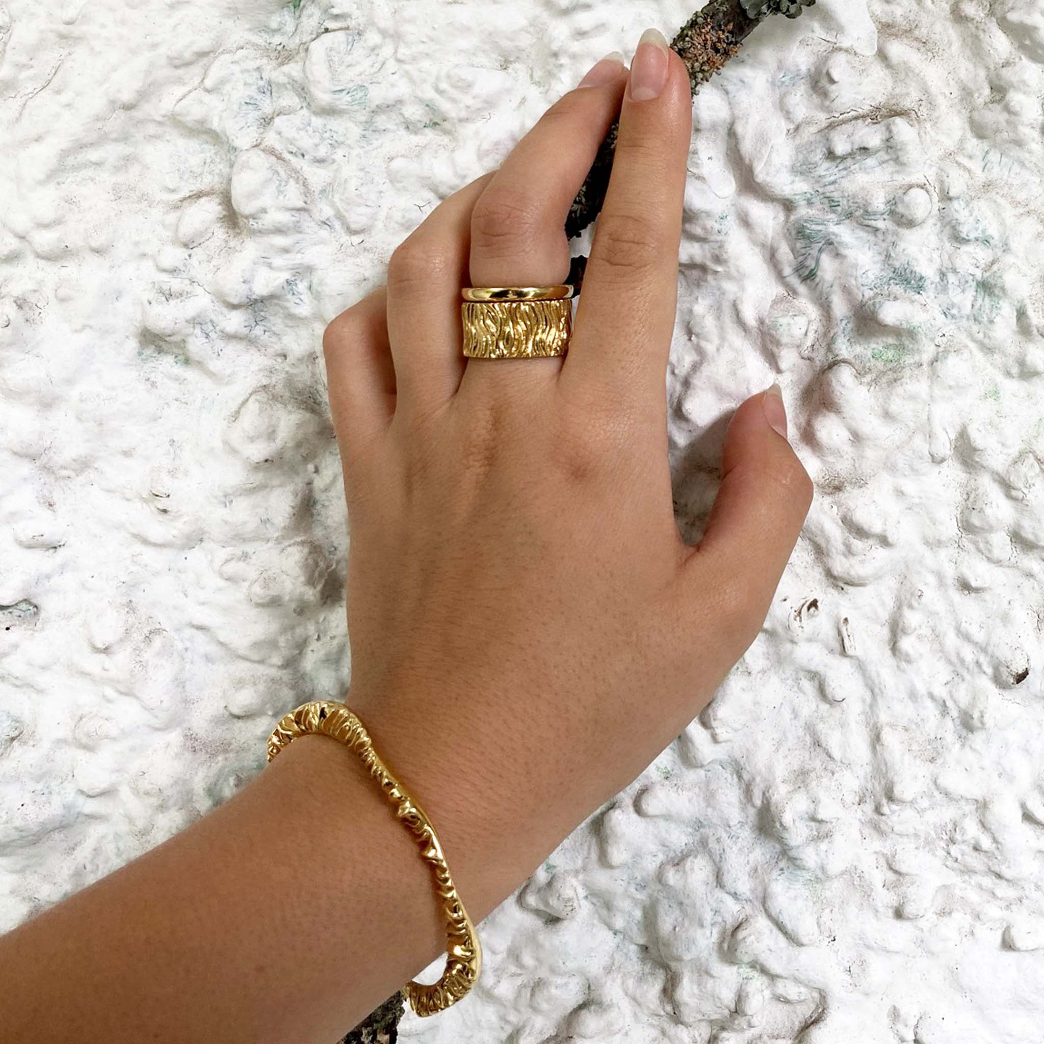 Cigar Ring in 18ct Gold-Plated Recycled Bronze